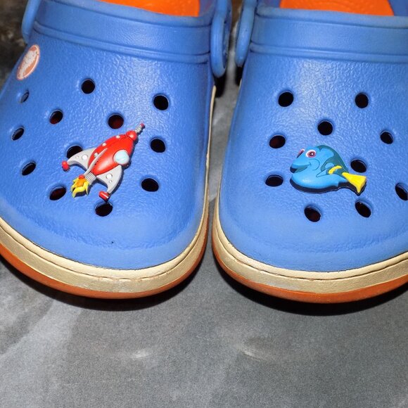 CROCS Front Court Clogs Toddler Size 6 - 7 Sea Blue / Orange - Picture 5 of 5